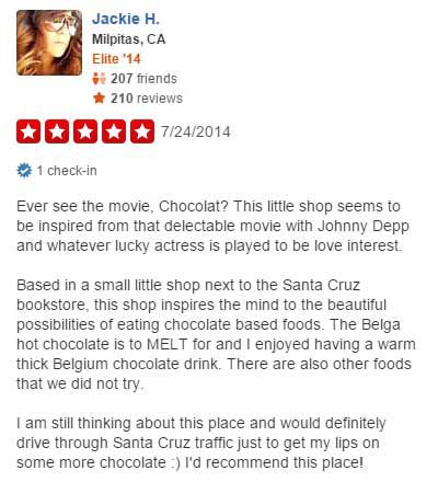 Yelp Reviews 2 Chocolate Santa Cruz